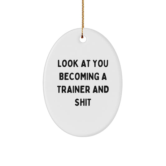 Funny Trainer Oval Ornament Gifts from Men, Friends, or Family for Christmas Unique Finds - Image 1