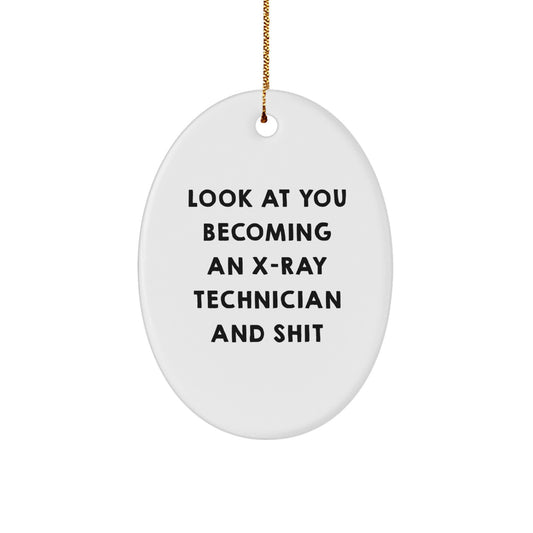 Funny X-Ray Technician Oval Ornament Gifts from Friends for X-Ray Technician - Christmas Unique Ornament - Image 1