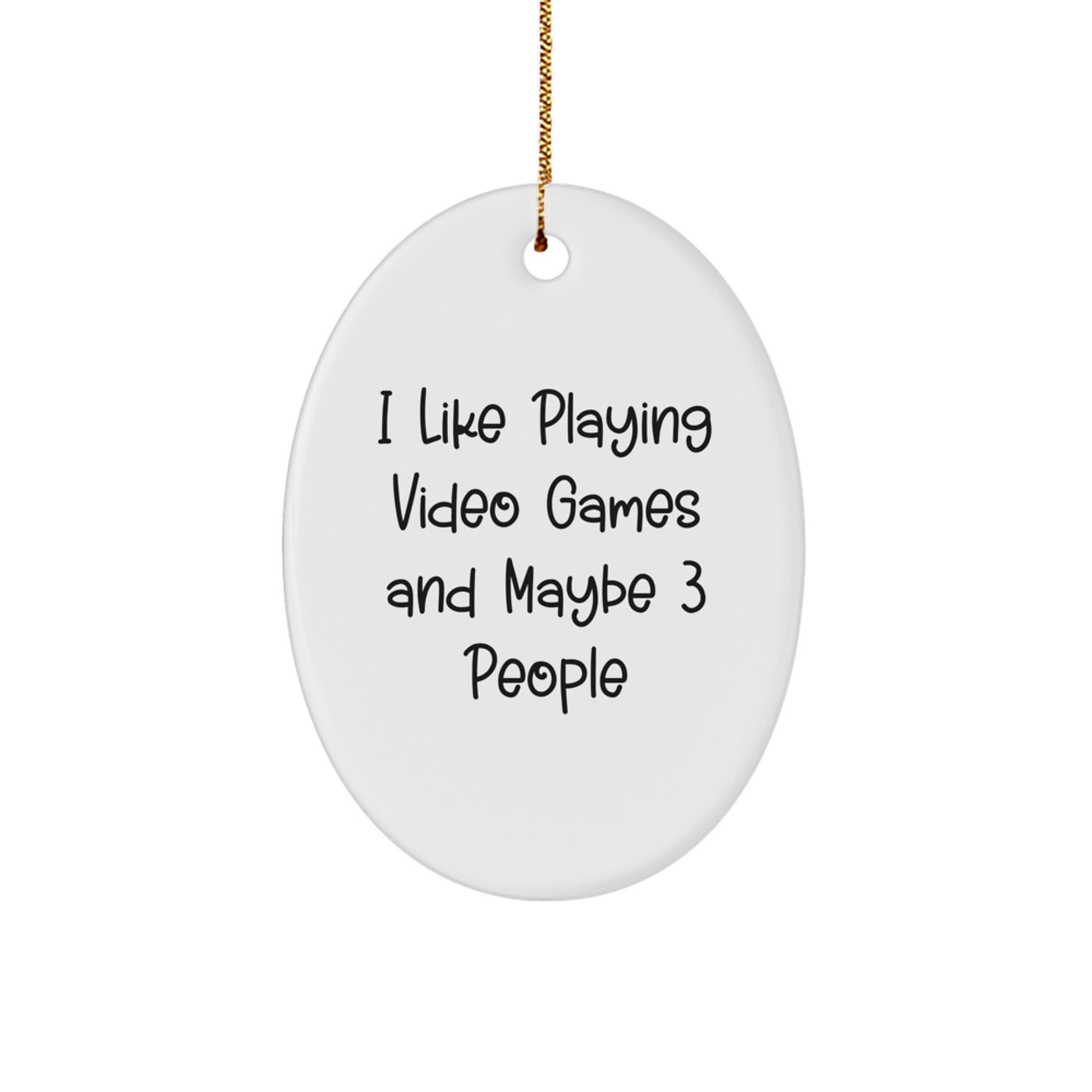 Funny Playing Video Games Oval Ornament Gifts from Friends for Men, Women, and Gamers, Christmas Unique Presents - Image 1