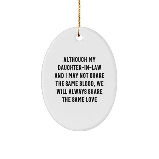 Christmas Gift Oval Ornament for Her Present Daughter-in-law - Image 1