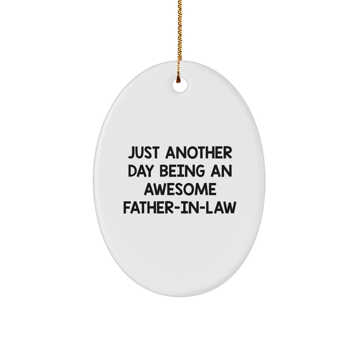 Christmas Gift Father-in-law Oval Ornament for Her Joyful Present - Image 1