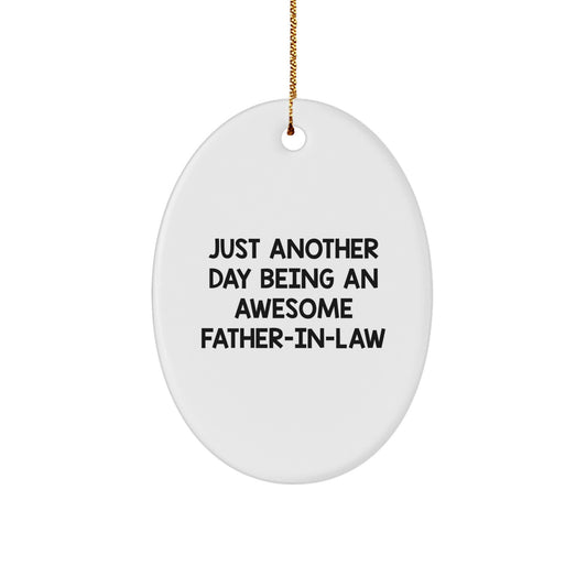 Christmas Gift Father-in-law Oval Ornament for Her Joyful Present - Image 1