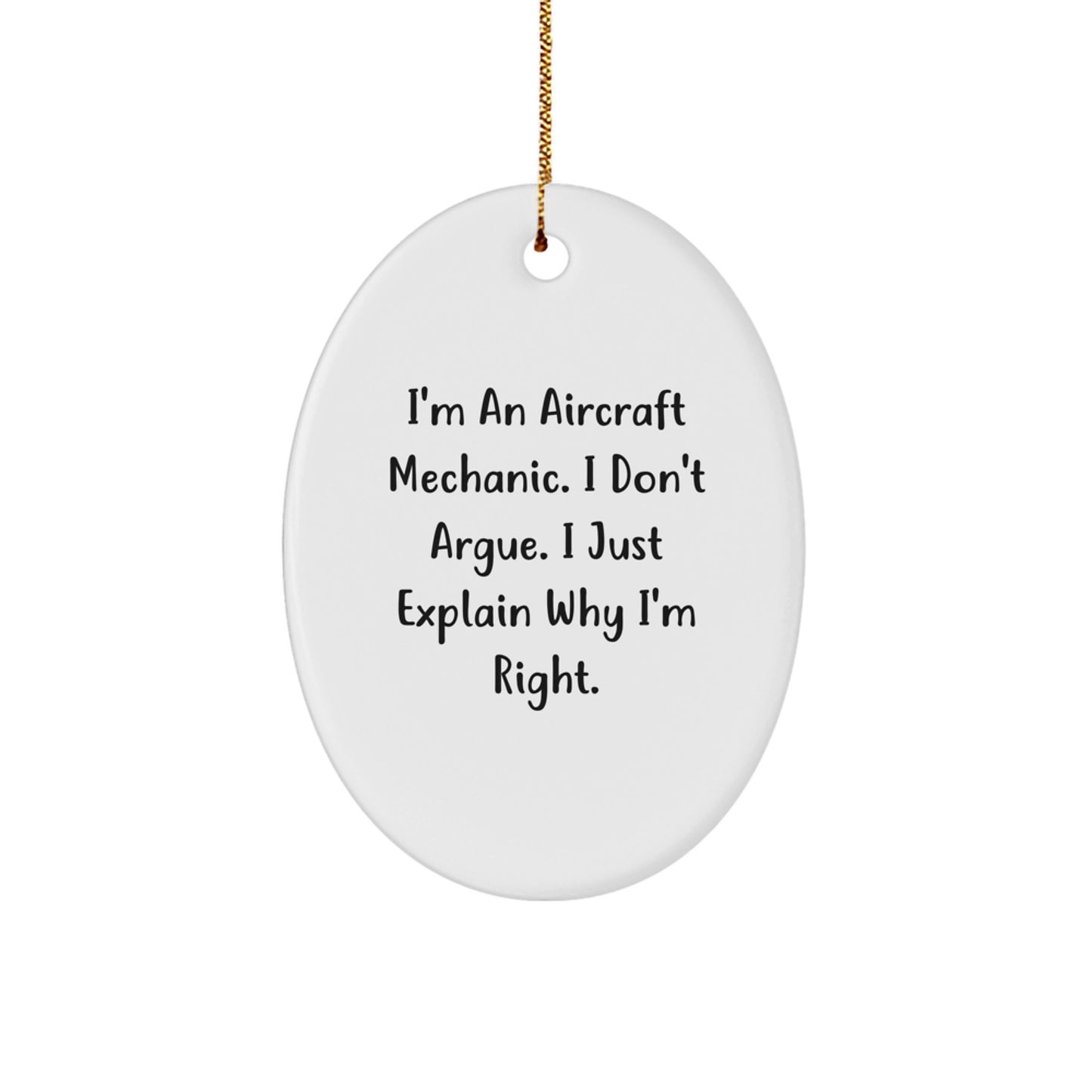 Witty Aircraft Mechanic Novelty Christmas Ornament for Friends Gift - Image 1