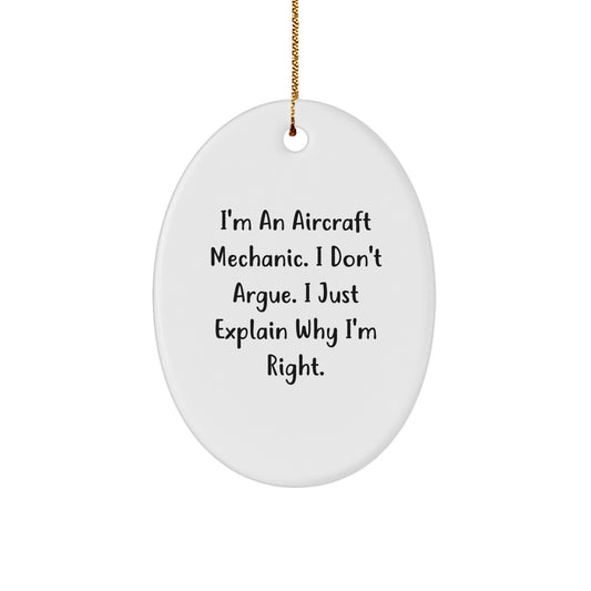 Witty Aircraft Mechanic Novelty Christmas Ornament for Friends Gift - Image 1