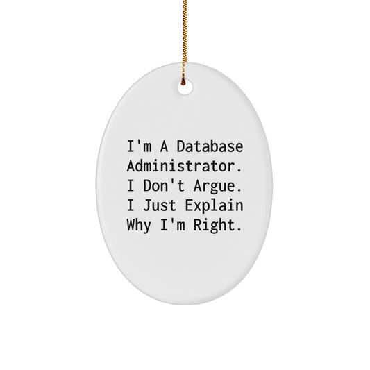 Teen Memento Database Administrator Oval Ornament Christmas Gift - Image 1
