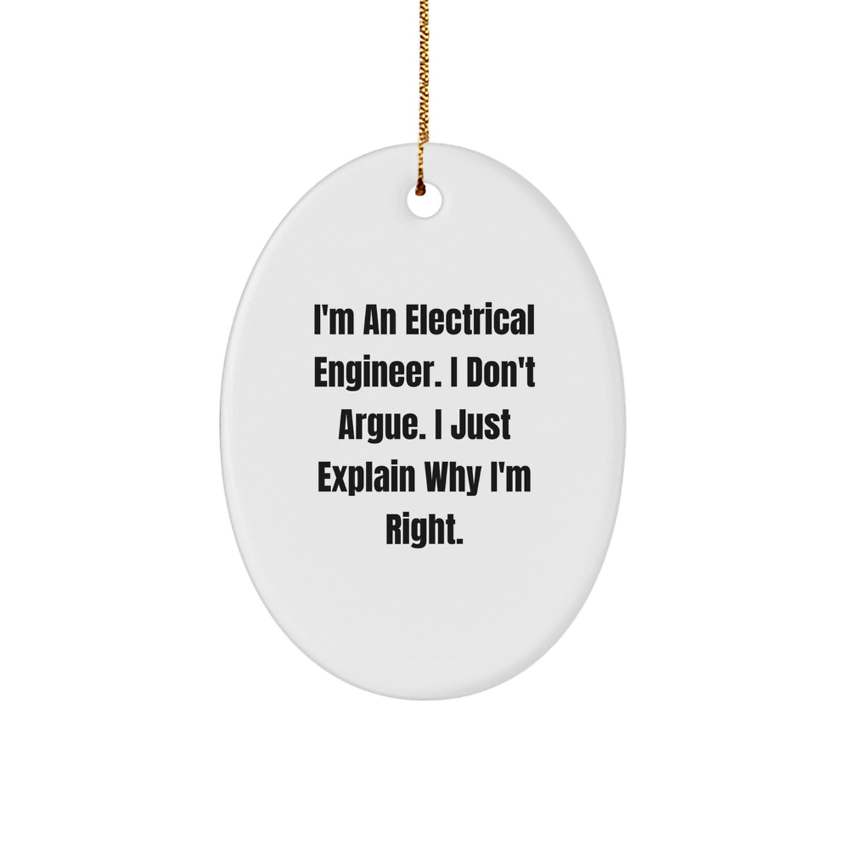 Christmas Gift for Her Electrical Engineer Oval Ornament Present - Image 1