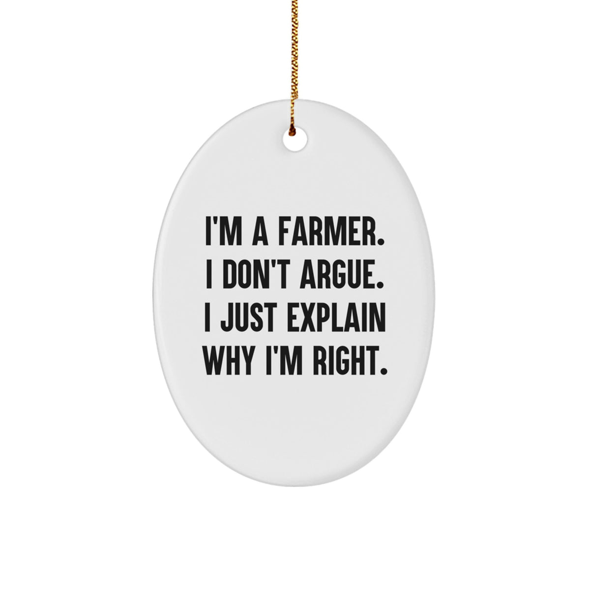 Witty Farmer Novelty Bright Holiday Christmas Ornament for Friends Gift - Image 1