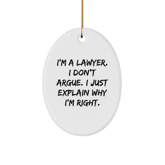 Witty Lawyer Oval Ornament Gift for Roommates Memento Christmas - Image 1