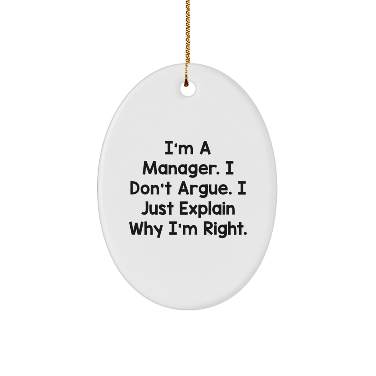 Manager Oval Ornament Funny Quote Gifts for Men from Friends - Image 1