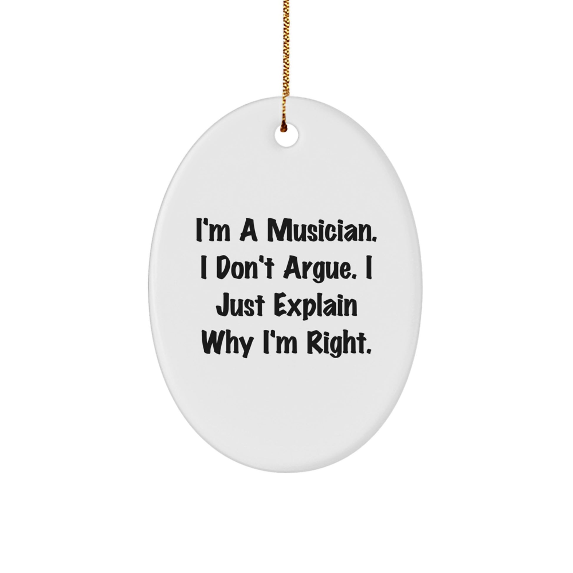 Funny Musician Oval Ornament Gifts from Family for Musician Men Women Friends Coworkers at Christmas Unique - Image 1