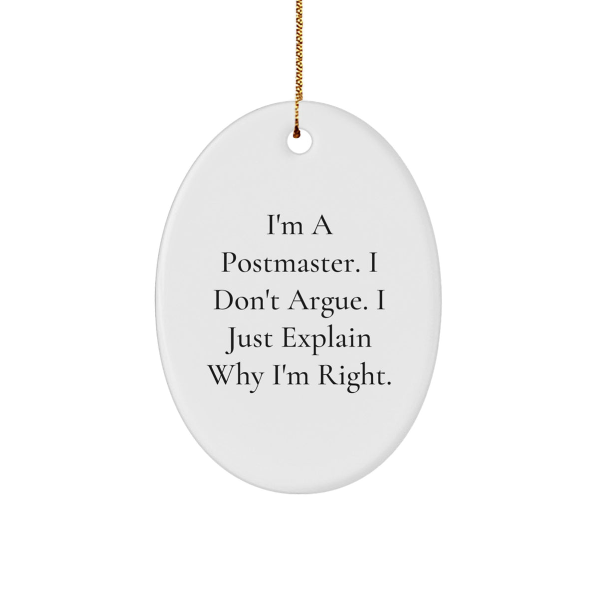 Funny Postmaster Gifts from Friends, Postmaster Oval Ornament Christmas Unique Ideas for Men, Women, Coworkers, Family - Image 1