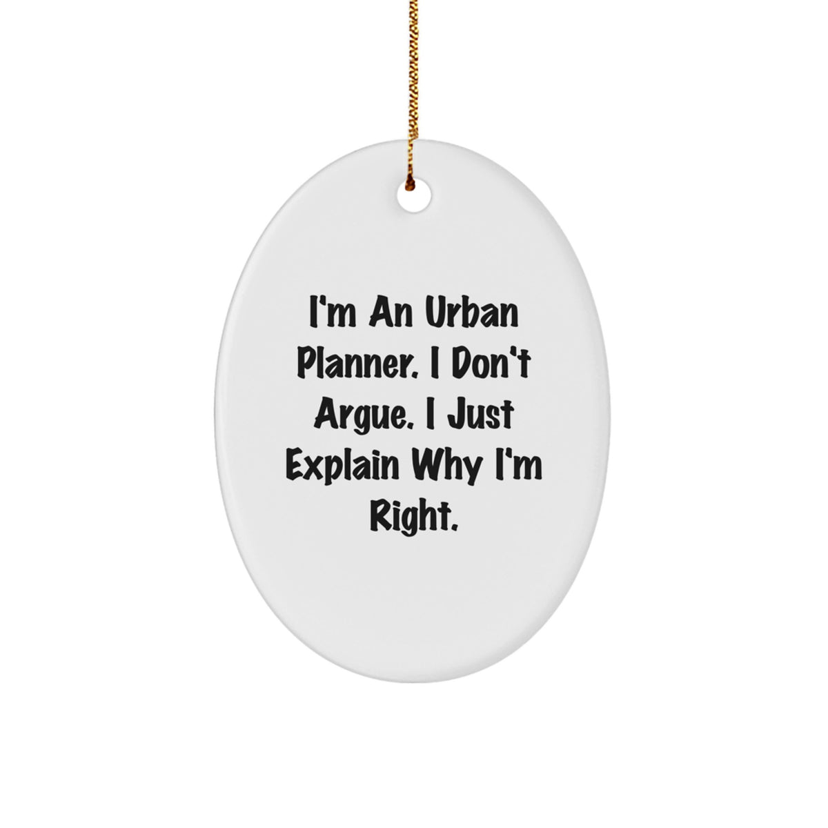 Urban Planner Christmas Ornament Gift for Him – I Explain Why I'm Right - Image 1