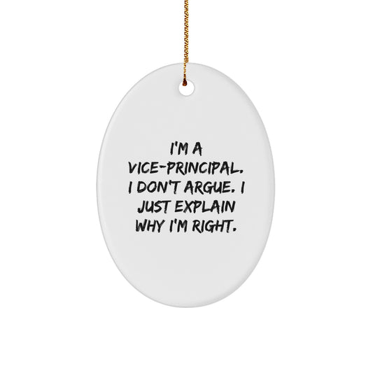 Whimsical Vice-principal Oval Christmas Ornament for Friends Gift - Image 1