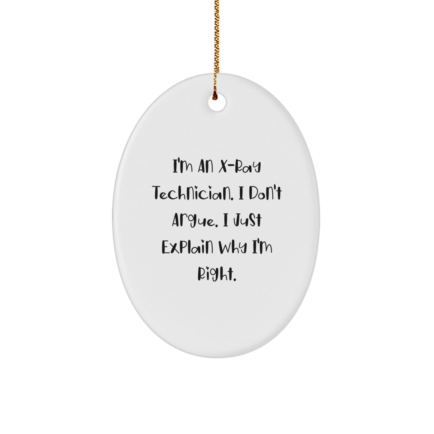 Funny X-Ray Technician Gifts for Men Oval Ornament, Unique Christmas Unique Gifts from Friends, Coworkers, Family - Image 1