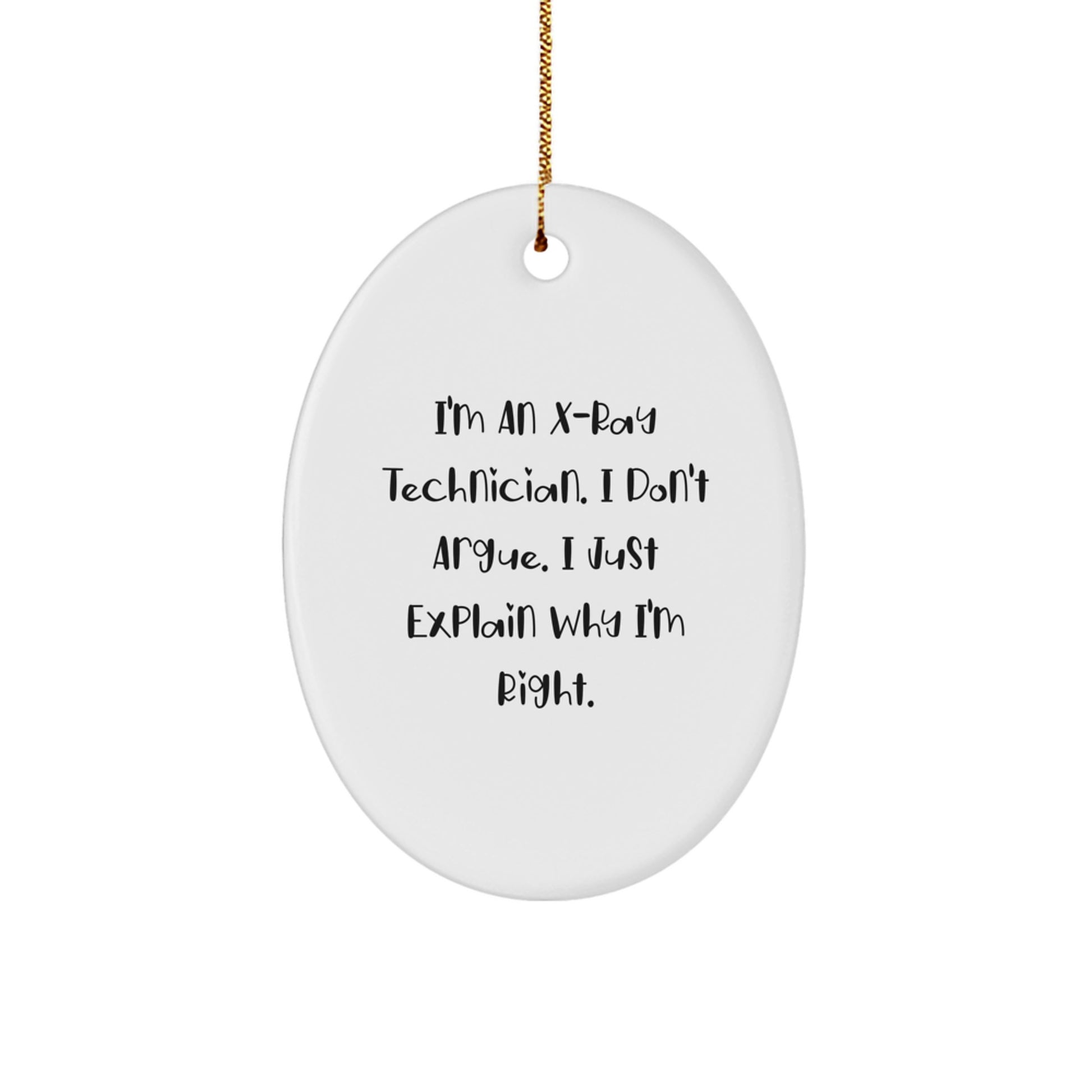 Funny X-Ray Technician Gifts for Men Oval Ornament, Unique Christmas Unique Gifts from Friends, Coworkers, Family - Image 1