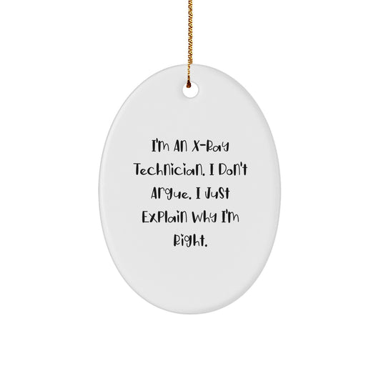 Funny X-Ray Technician Gifts for Men Oval Ornament, Unique Christmas Unique Gifts from Friends, Coworkers, Family - Image 1