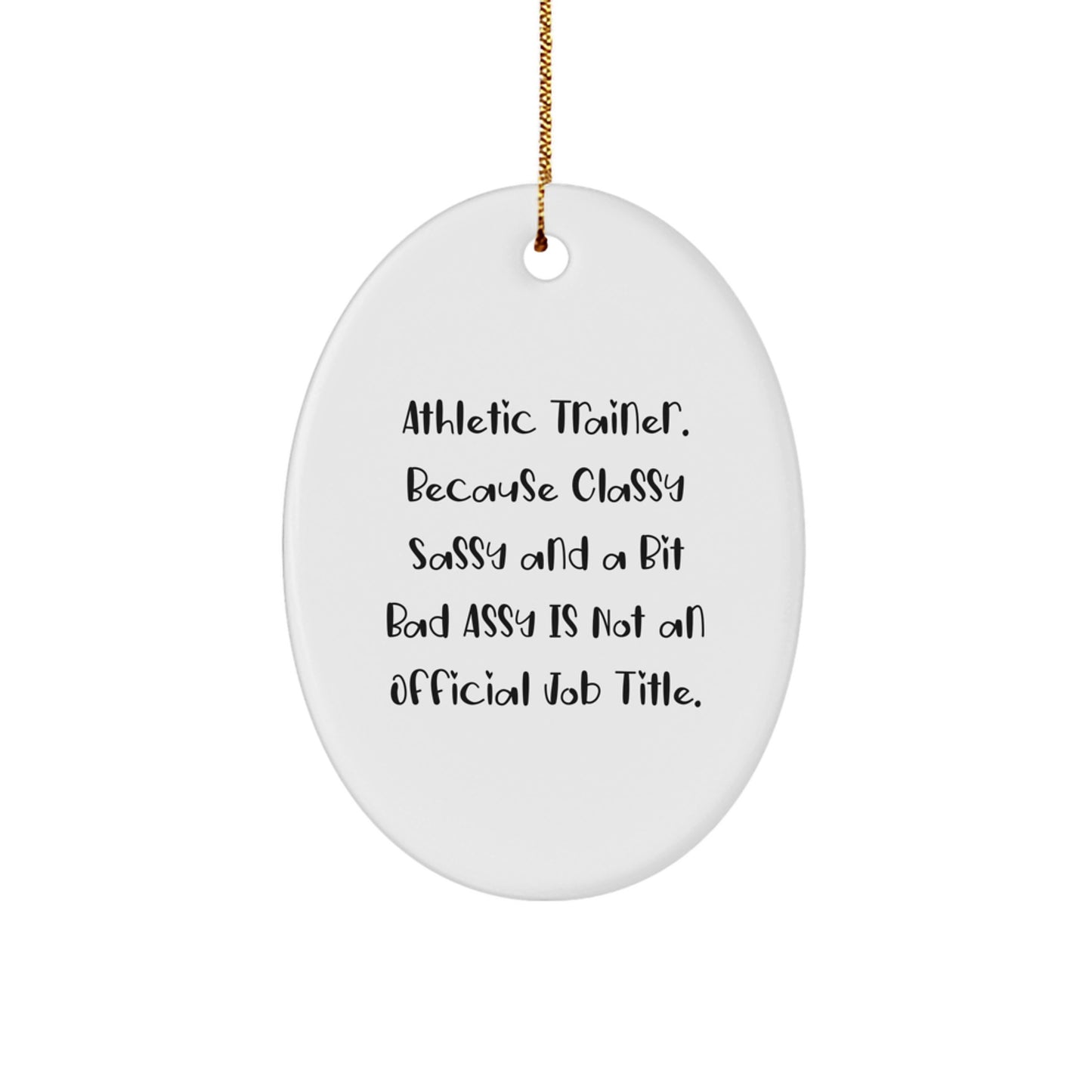 Athletic Trainer Oval Christmas Ornament Memento for Teens Gift - Image 1