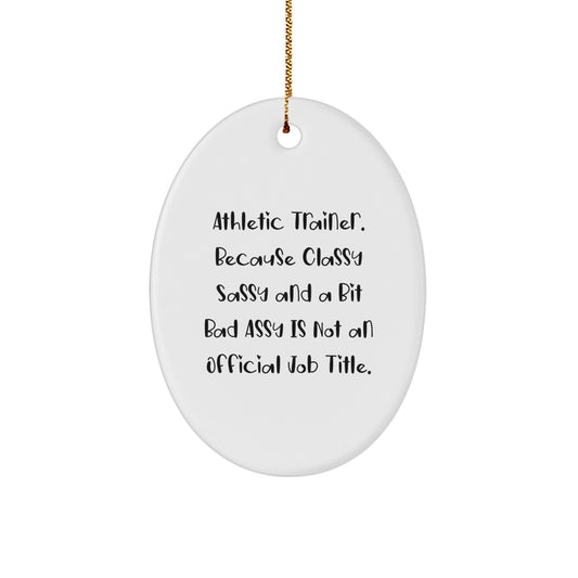 Athletic Trainer Oval Christmas Ornament Memento for Teens Gift - Image 1