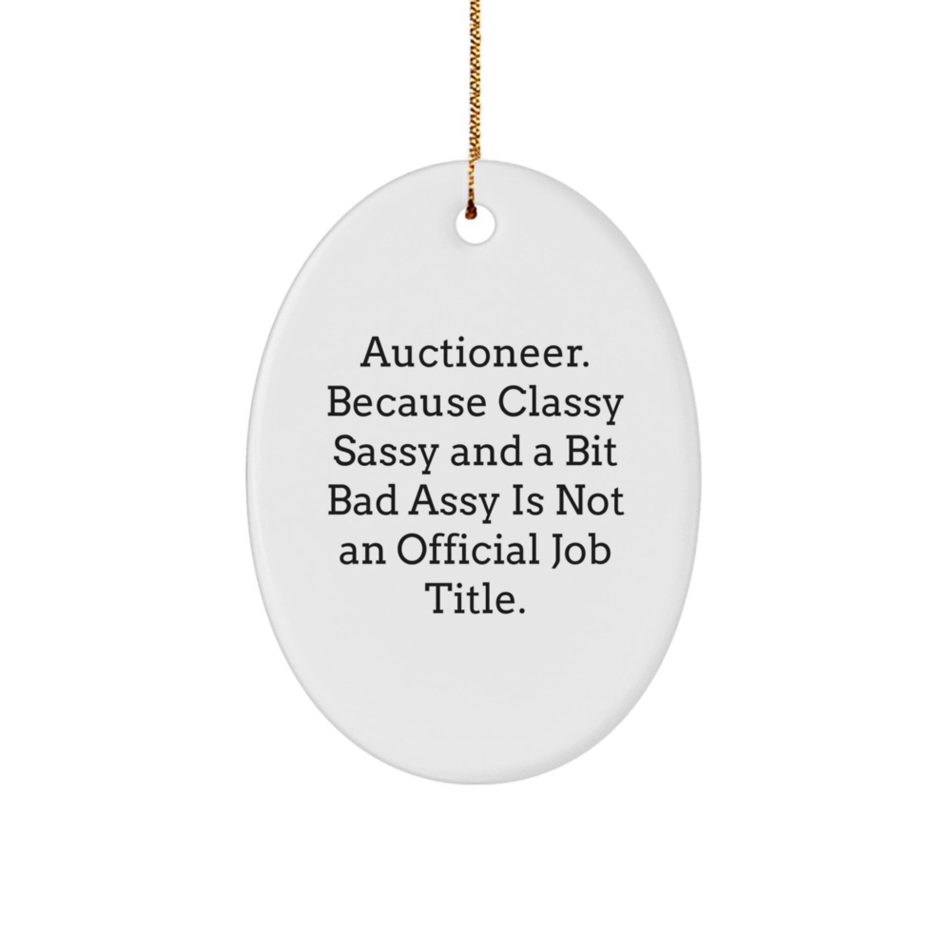 Auctioneer Oval Christmas Ornament for Coworkers Gift Idea Festive - Image 1