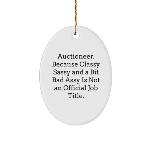 Auctioneer Oval Christmas Ornament for Coworkers Gift Idea Festive - Image 1