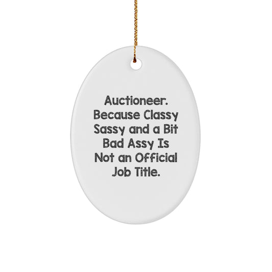 Auctioneer Keepsake Christmas Ornament for Him Surprise Elegant Gift - Image 1