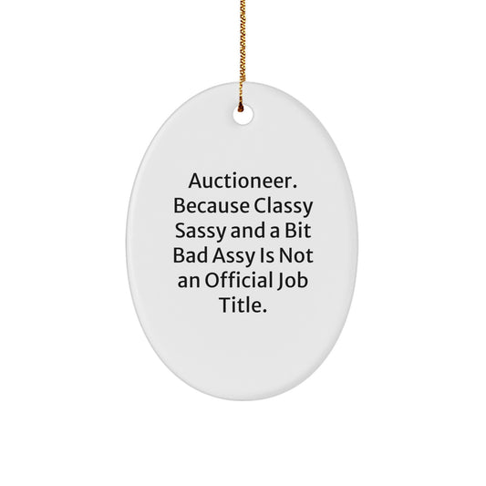 Christmas Gift for Her Auctioneer Oval Ornament Present Festive Holiday - Image 1