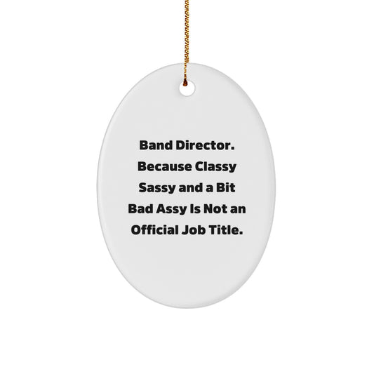 Band Director Keepsake White Bright Christmas Ornament for Him Gift - Image 1