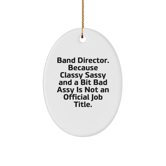 Band Director Oval Ornament Christmas Unique Gift for Coworkers Idea - Image 1