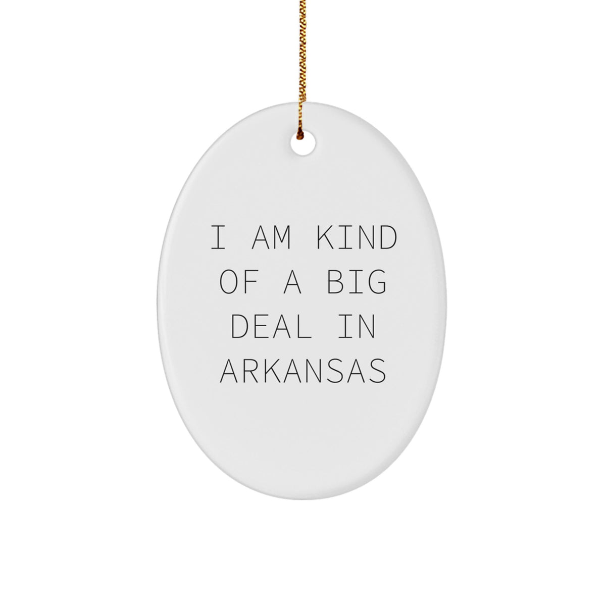 Funny Arkansas Oval Ornament Gifts from Friends for Christmas Men Women, I Am Kind Of A Prime Selection In Arkansas - Unique Oval Ornament for Arkansas Lovers - Image 1