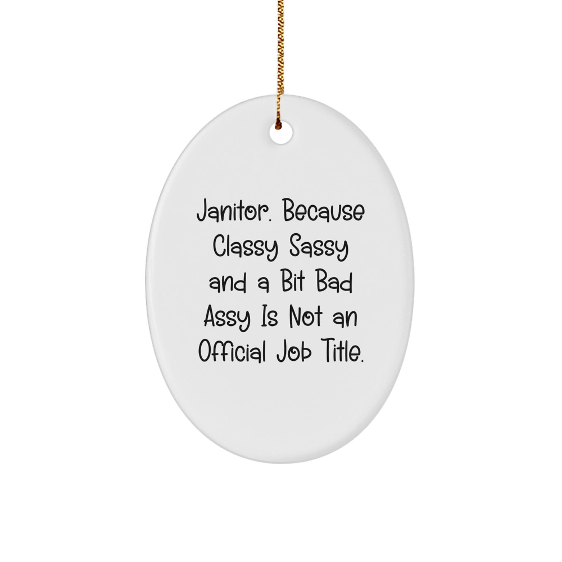 Funny Janitor Oval Ornament Gifts for Men, Janitor Appreciation, Gifts from Friends, Christmas Unique Gifts - Image 1