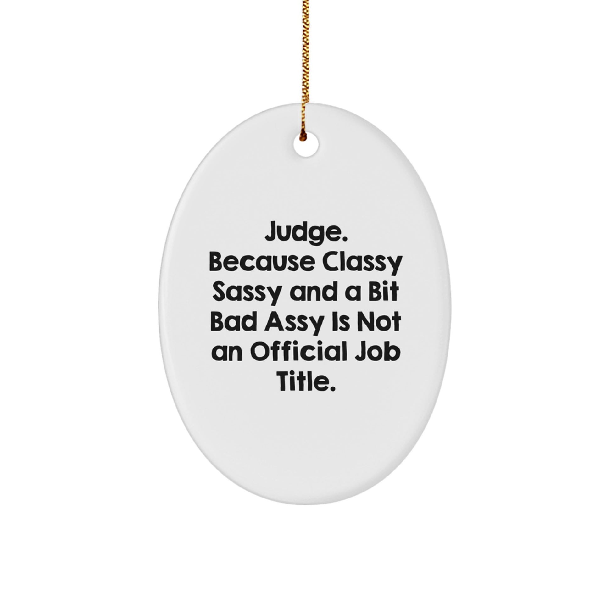 Funny Judge Oval Ornament Gifts from Family to Judge for Christmas Unique Gifts - Image 1