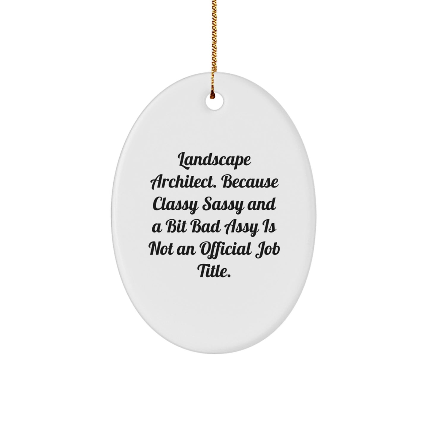 Funny Landscape Architect Oval Ornament Gifts from Friends, Christmas Unique Gifts for Landscape Architect Men - Image 1