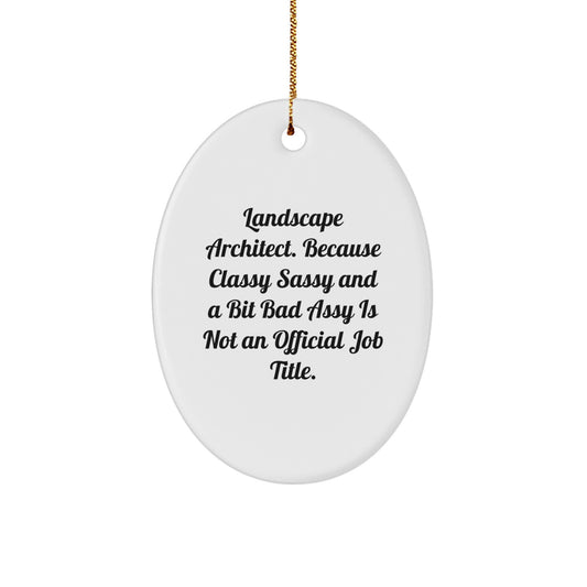 Funny Landscape Architect Oval Ornament Gifts from Friends, Christmas Unique Gifts for Landscape Architect Men - Image 1