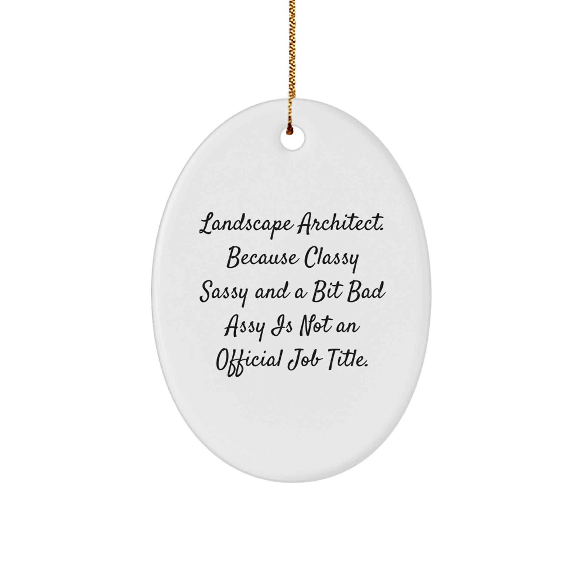 Funny Landscape Architect Oval Ornament Gifts from Friends and Family, Unique Christmas Decorations for Men and Women, Oval Shaped MDF with Sublimation Printing - Image 1