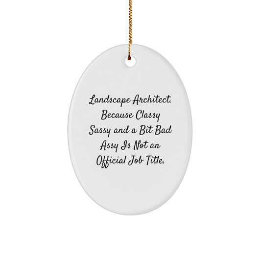 Funny Landscape Architect Oval Ornament Gifts from Friends and Family, Unique Christmas Decorations for Men and Women, Oval Shaped MDF with Sublimation Printing - Image 1