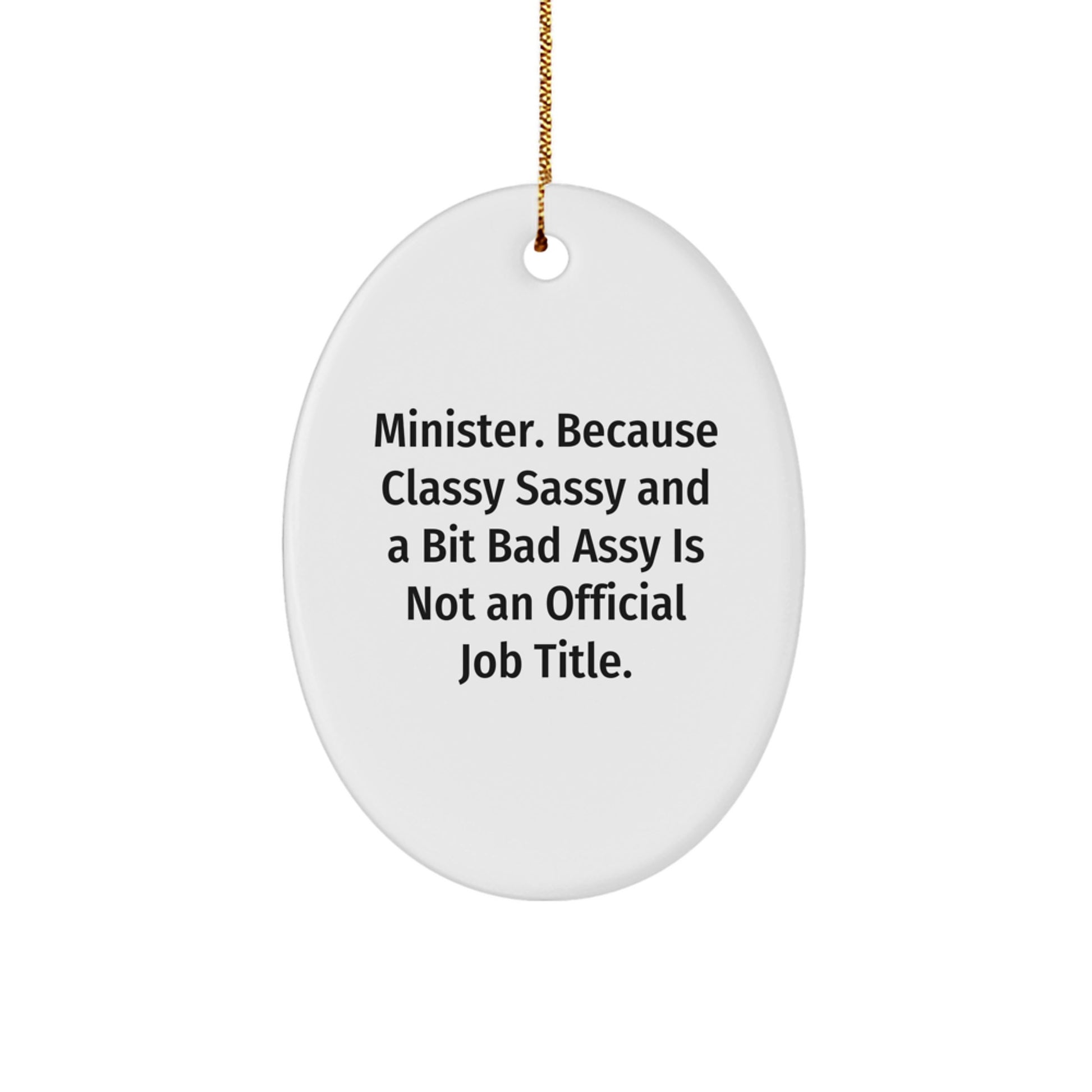 Funny Minister Oval Ornament Gifts for Men from Friends, Unique Minister Oval Ornament, Christmas Minister Gift - Image 1