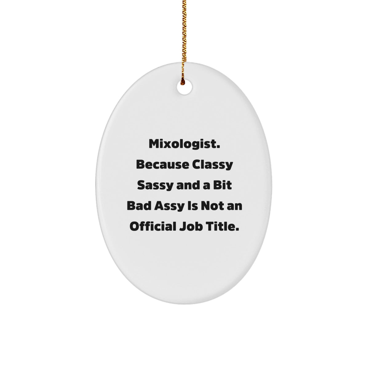 Funny Mixologist Gifts from Men for Women, Oval Ornament Christmas Unique Decorations - Image 1