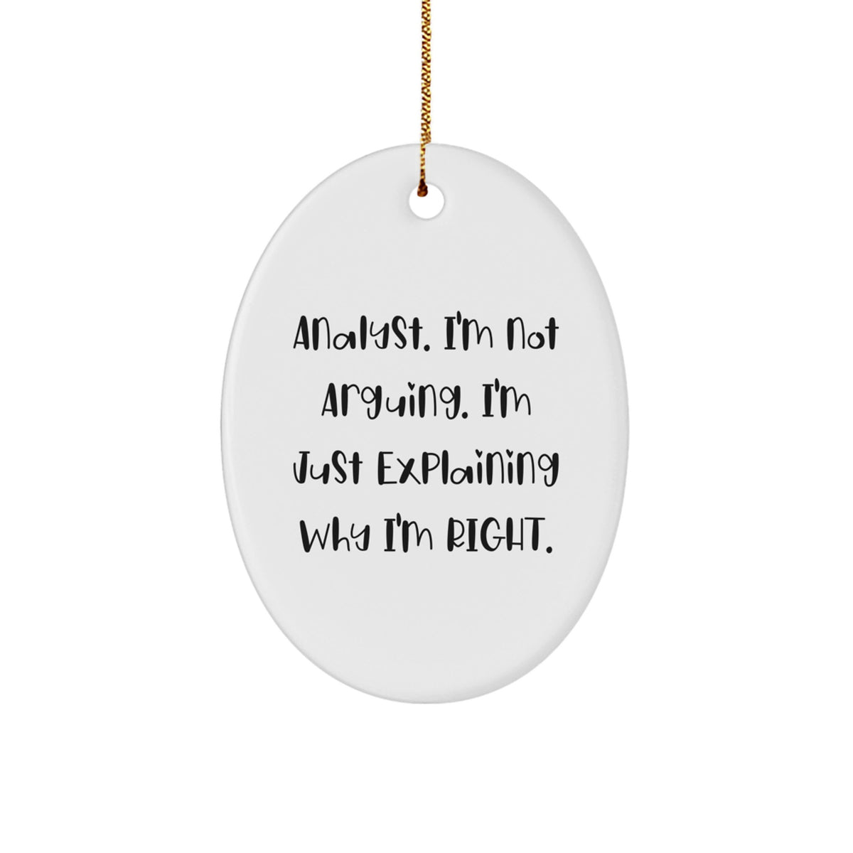 Funny Analyst Oval Ornament Gifts from Friends, Family, Coworkers for Christmas Unique Presents - Image 1