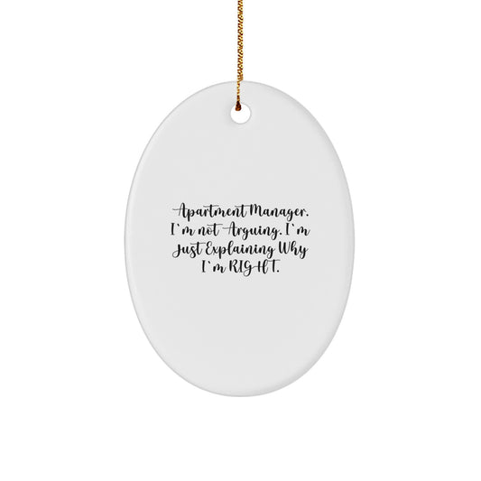 Apartment Manager Keepsake Christmas Ornament for Him Gift - Image 1
