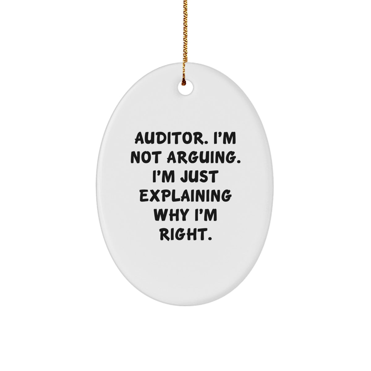 Auditor Keepsake Durable White MDF Christmas Ornament for Him Gift - Image 1