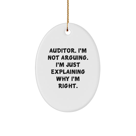 Auditor Keepsake Durable White MDF Christmas Ornament for Him Gift - Image 1