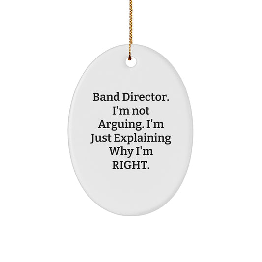 Sassy Band Director Oval Christmas Ornament for Friends Gift - Image 1
