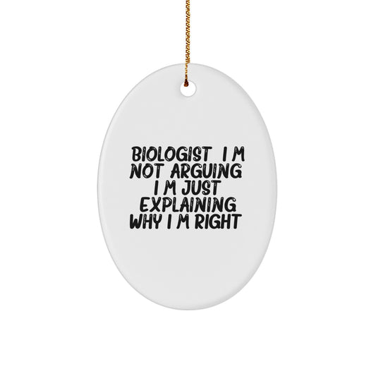 Biologist Oval Christmas Ornament Favorite Gift for Kids - Image 1