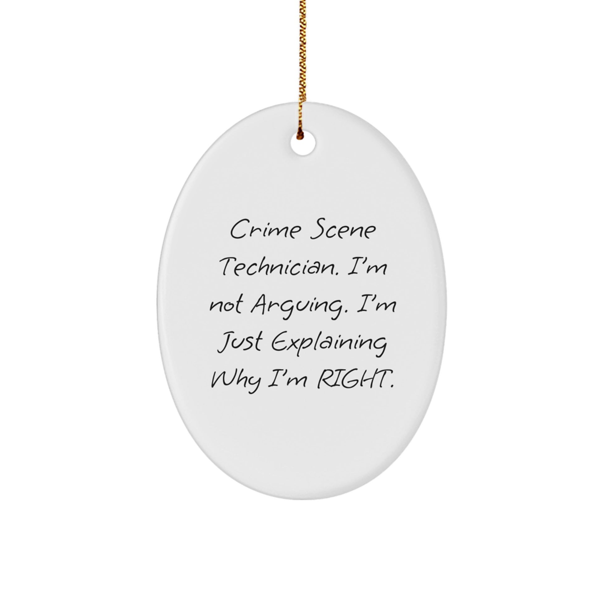 Funny Crime Scene Technician Oval Ornament Gifts from Family, Christmas Unique Gifts for Crime Scene Technician Men - Image 1