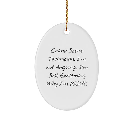Funny Crime Scene Technician Oval Ornament Gifts from Family, Christmas Unique Gifts for Crime Scene Technician Men - Image 1