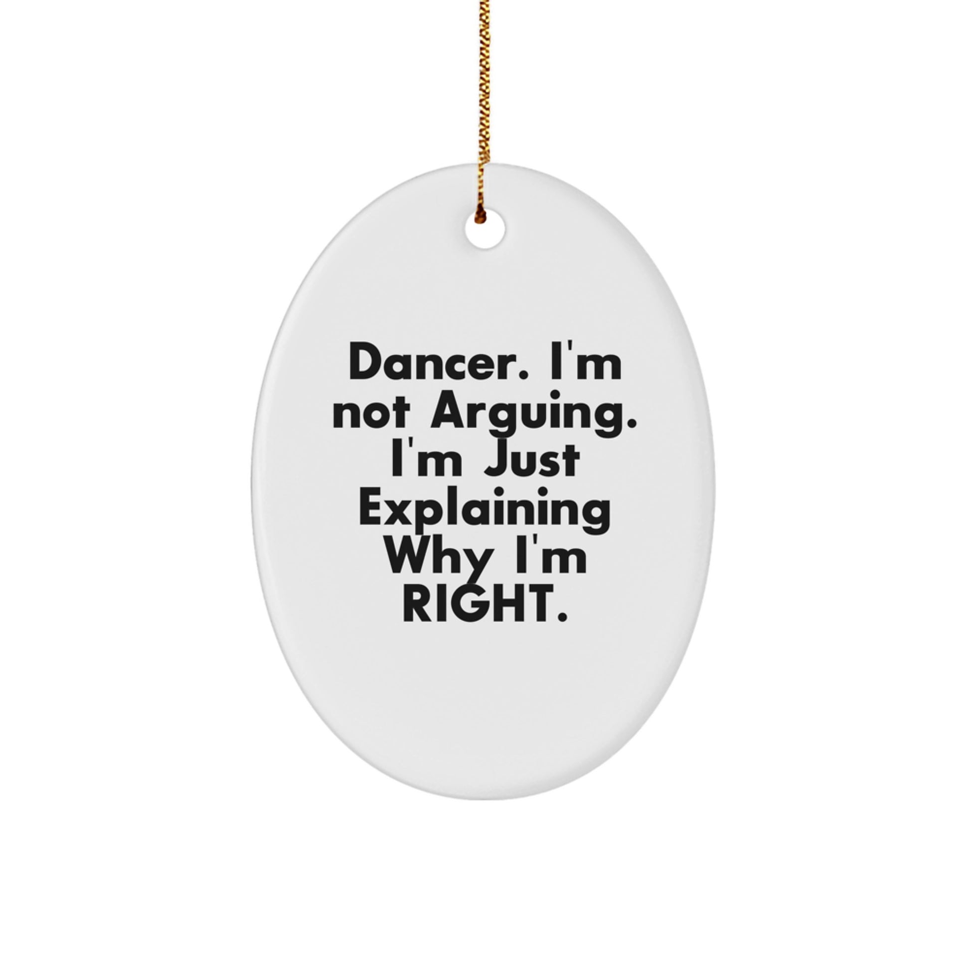 Funny Dancer Gifts for Dancers, Oval Ornament, Christmas Unique Gifts from Friends, Family to Friends, Family, Dancers - Image 1