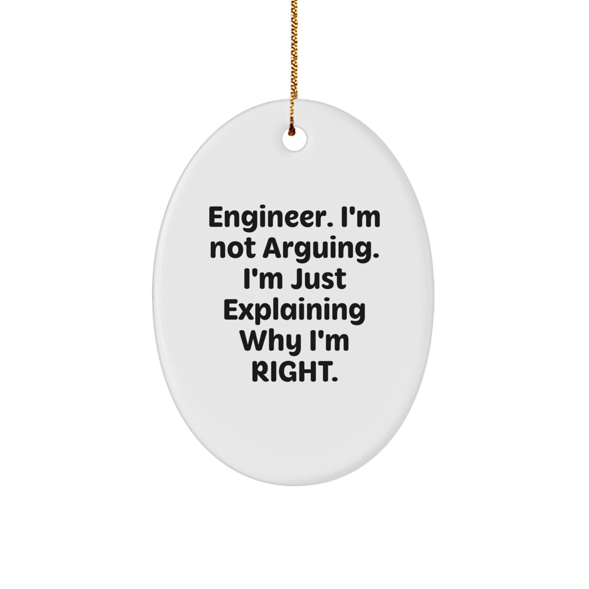 Unique Engineer Oval Ornament Funny Quote Gifts from Friends and Family for Christmas - Image 1