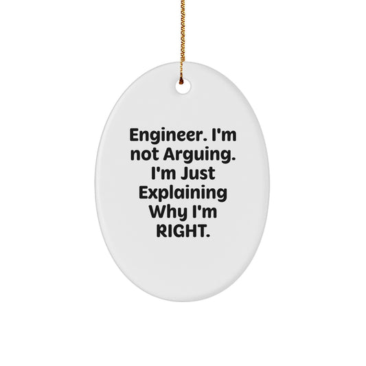 Unique Engineer Oval Ornament Funny Quote Gifts from Friends and Family for Christmas - Image 1