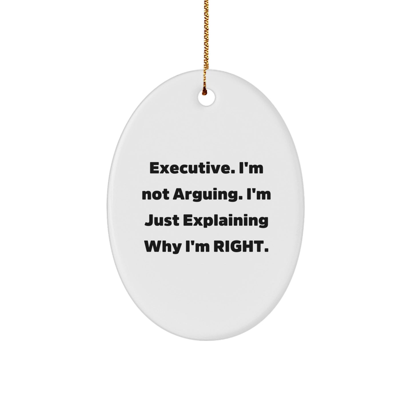 Funny Executive Oval Ornament Gifts from Men to Executive Friends, Christmas Unique Gifts for Executive Colleagues, Oval Ornament for Office Decor - Image 1