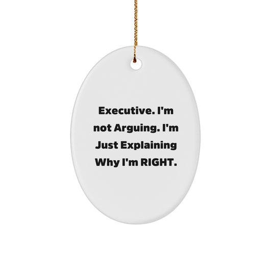 Funny Executive Oval Ornament Gifts from Men to Executive Friends, Christmas Unique Gifts for Executive Colleagues, Oval Ornament for Office Decor - Image 1